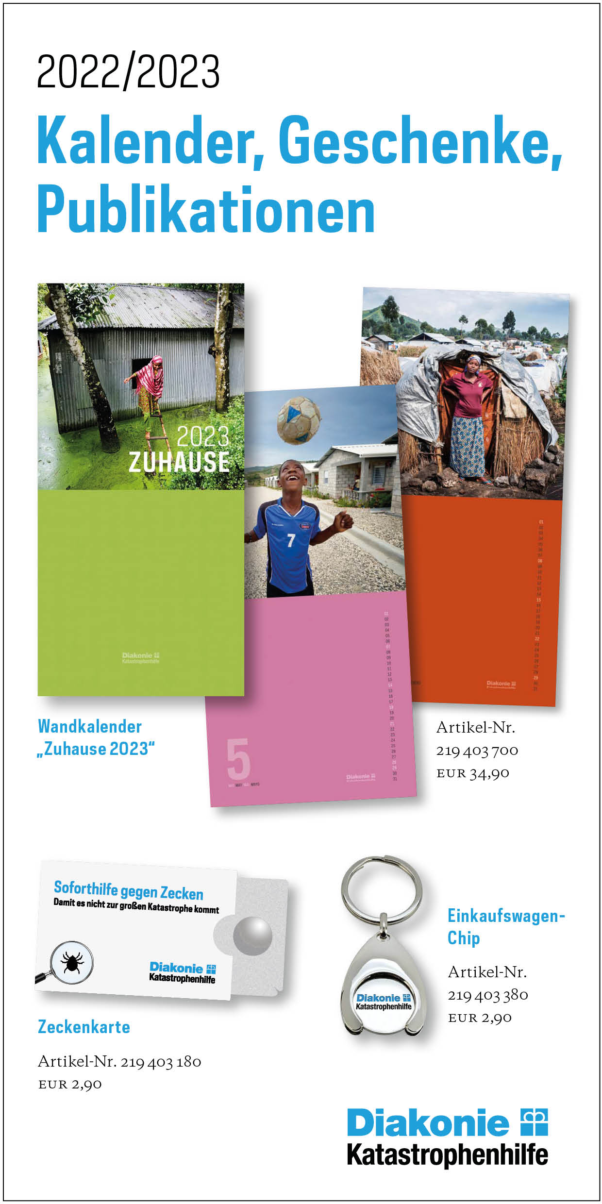 Kalender, Geschenke, Publikationen 2022-2023
