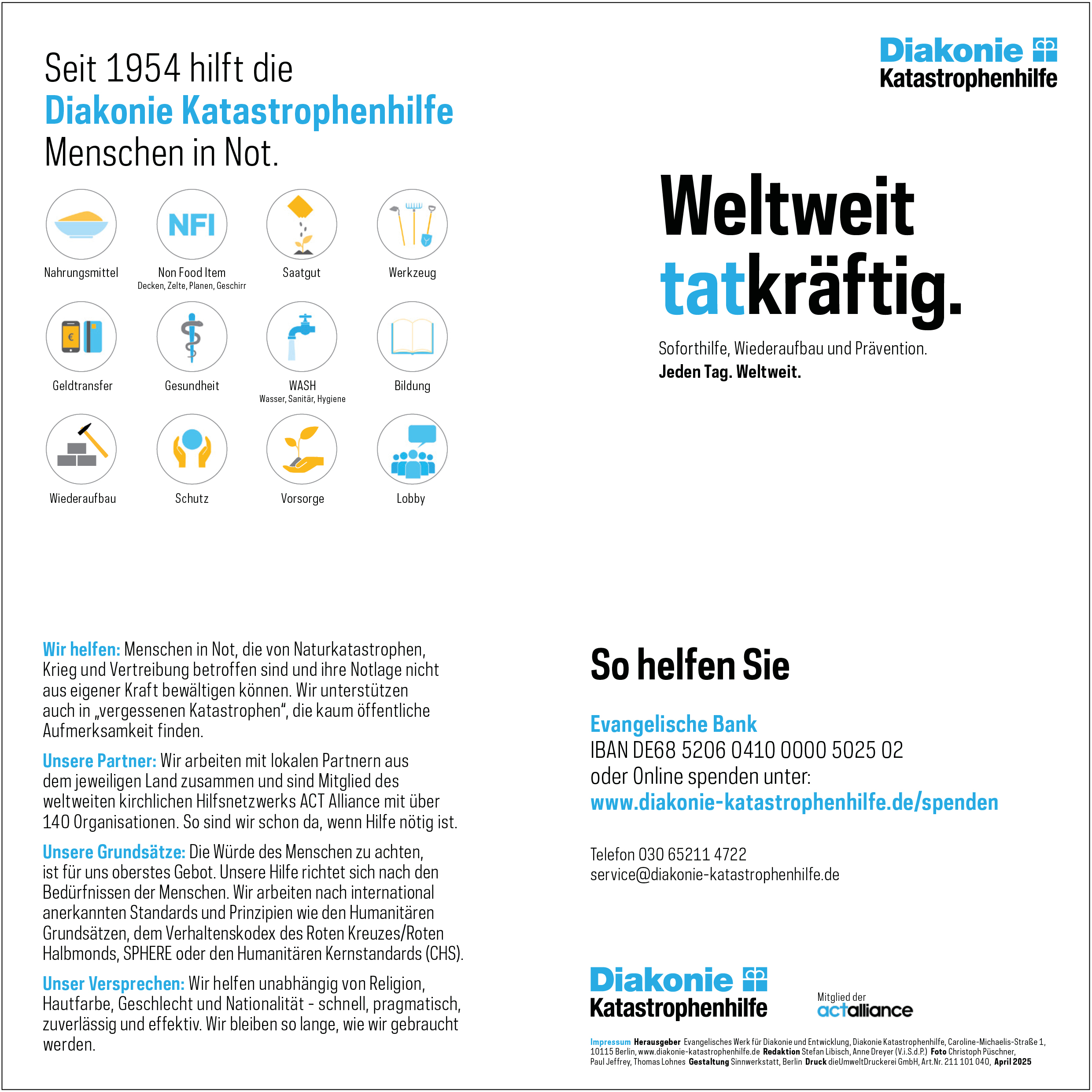 Über uns: Weltweit hilfsbereit